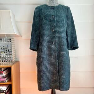 Albert Nipon Metallic Tweed Lightweight Coat